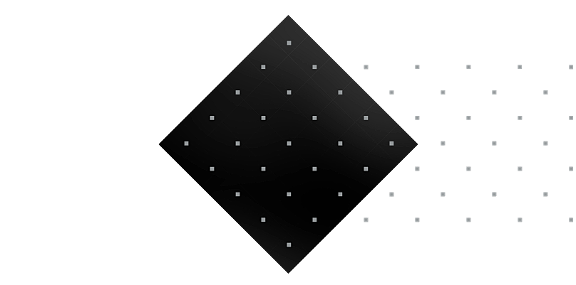 Black diamond with white dotted pattern.