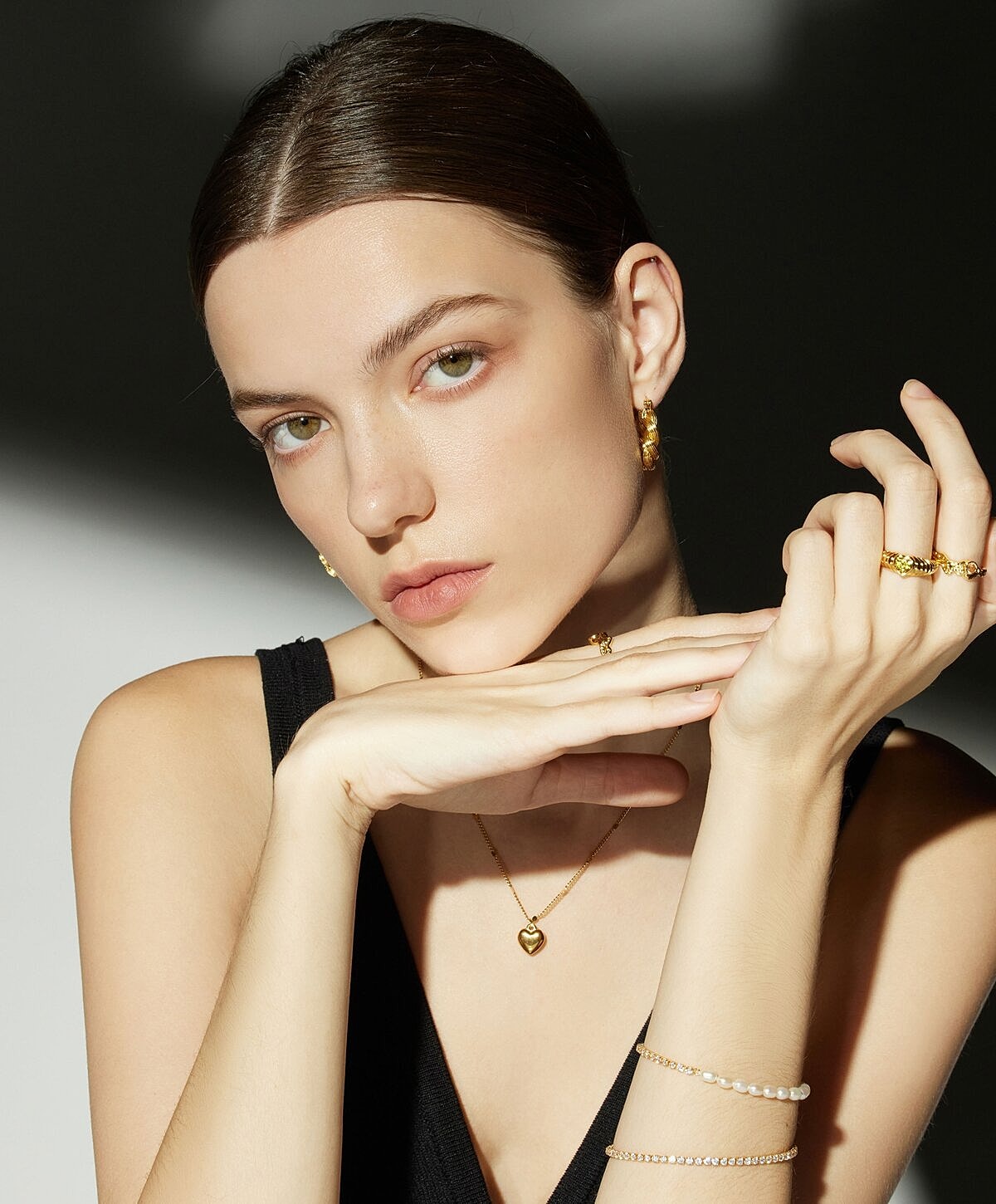 Portrait of a woman in a black outfit.