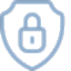 Shield with padlock symbolizing security.