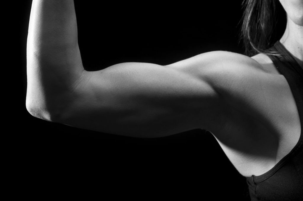 Woman biceps muscle